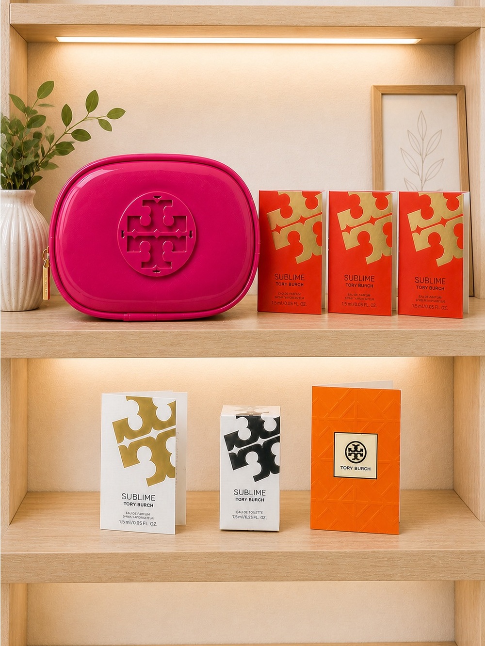 Tory Burch Sublime 7-Piece Gift Set With Pink Patent Travel Pouch